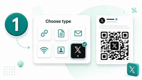 X QR code generator - step 1