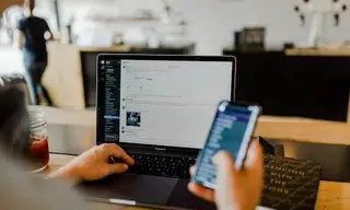 Cybersecurity workstation representing fake login and phishing risk.