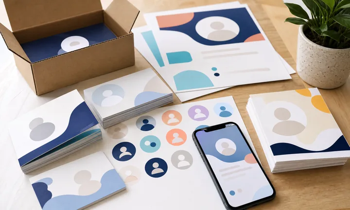 Dynamic Facebook QR code on print material with an editable destination path.