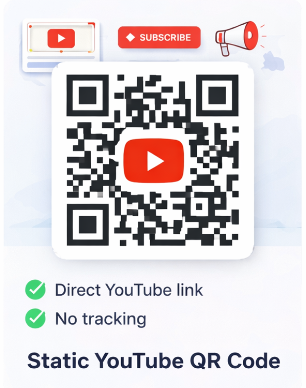 Voorbeeld van een statische YouTube QR-code
