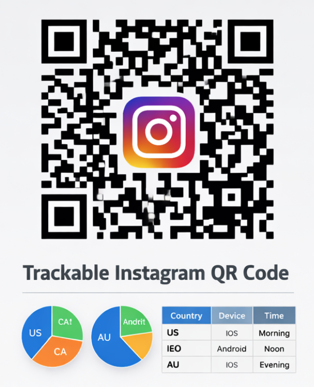 Ejemplo de código QR rastreable de Instagram