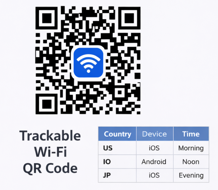 Trackable Wi-Fi QR code example