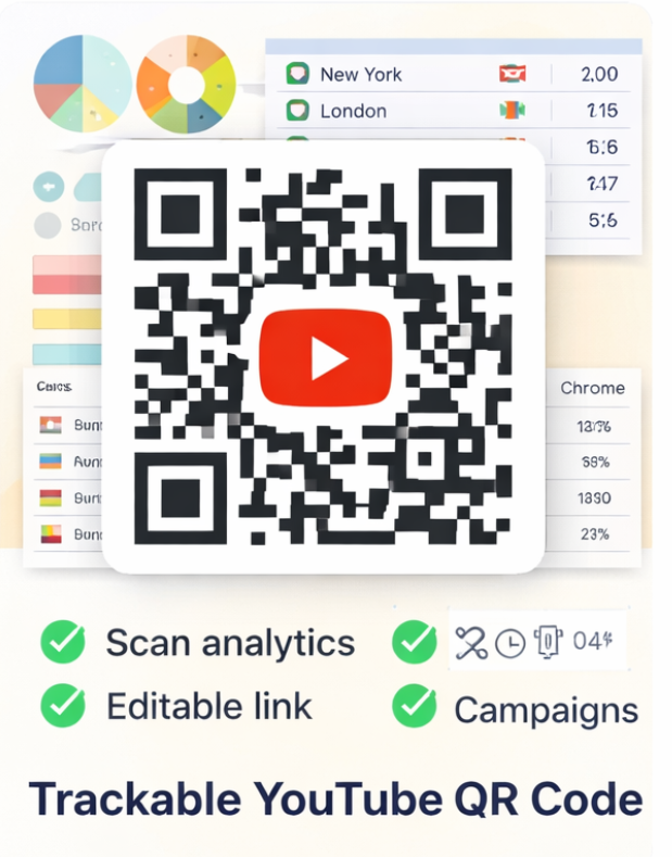 Voorbeeld van een trackbare YouTube QR-code
