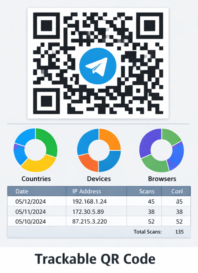 Beispiel für einen nachverfolgbare Telegram-QR-Code
